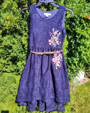 💥 3/$20 Navy Blue Lace Girl's Dress Size 12!